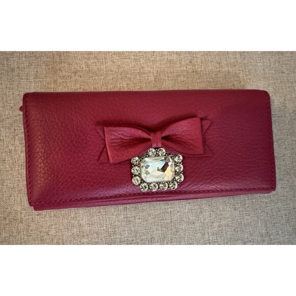 My Flat in London Pink Crystal Leather Wallet NWOT - Picture 1 of 8